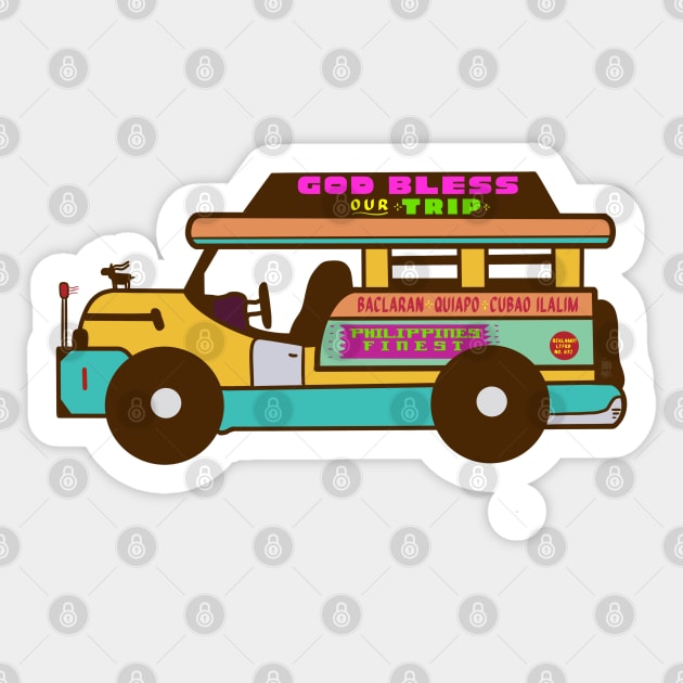 PHILIPPINE JEEPNEY COLORFUL PINOY HOODIE STICKER Sticker by Aydapadi Studio